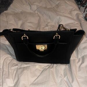 Michael Kors Black Satchel with Gold Accents
